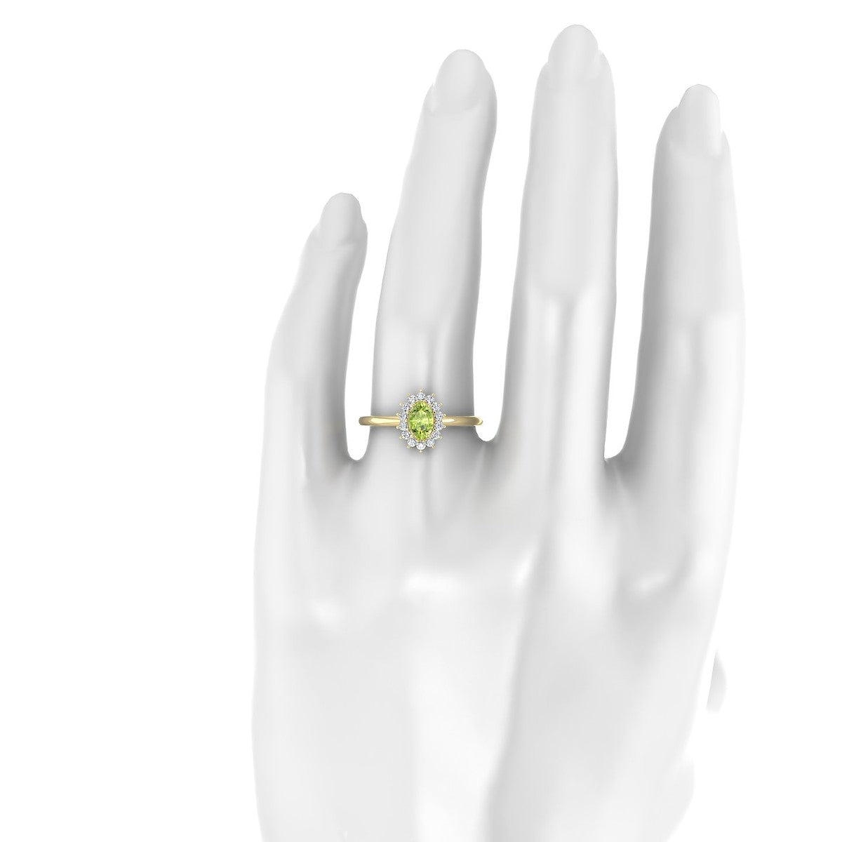 Blossom | 18k Yellow Gold 6 x 4 mm Oval Peridot Ring