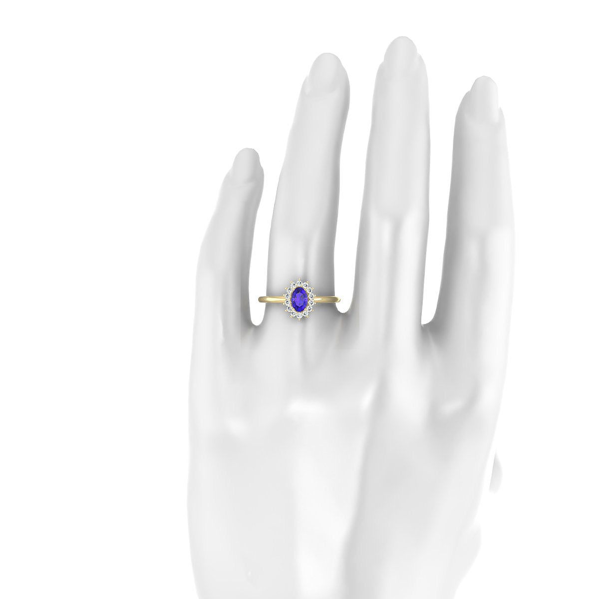 Blossom | 18k Yellow Gold 6 x 4 mm Oval Tanzanite Ring