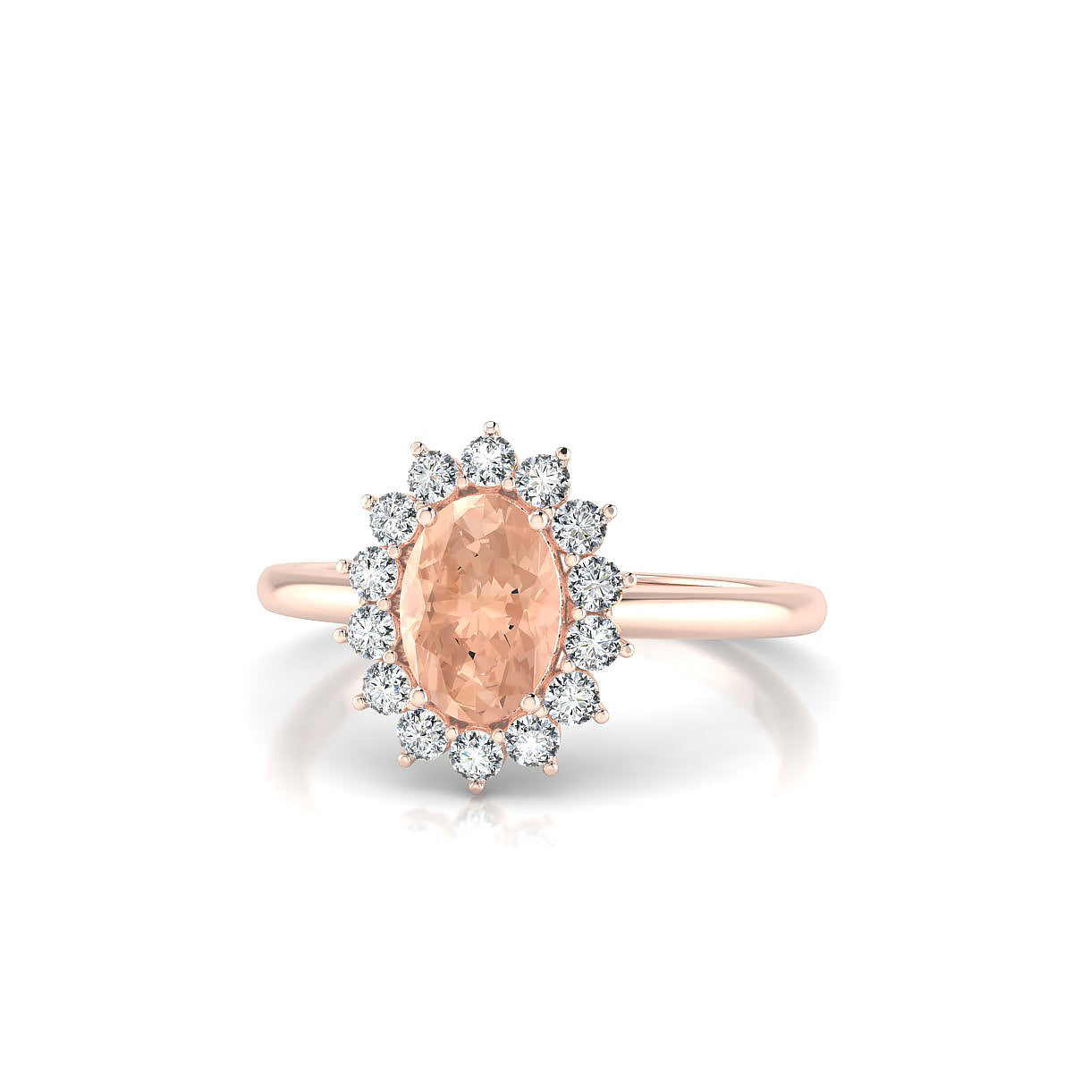 Blossom | 18k Rose Gold 7 x 5 mm Oval Morganite Ring