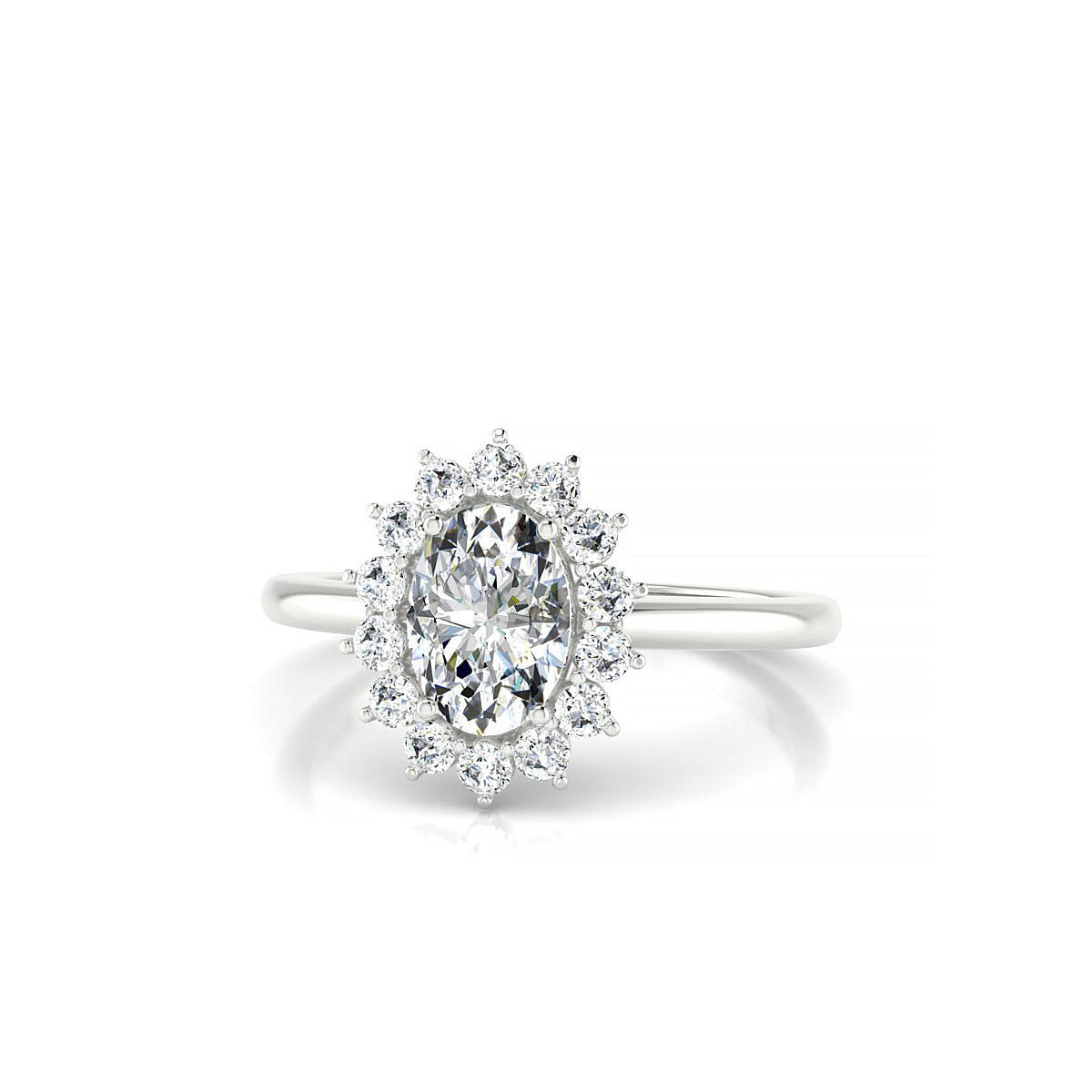 Blossom | 18k White Gold 7 x 5 mm Oval Diamond Ring