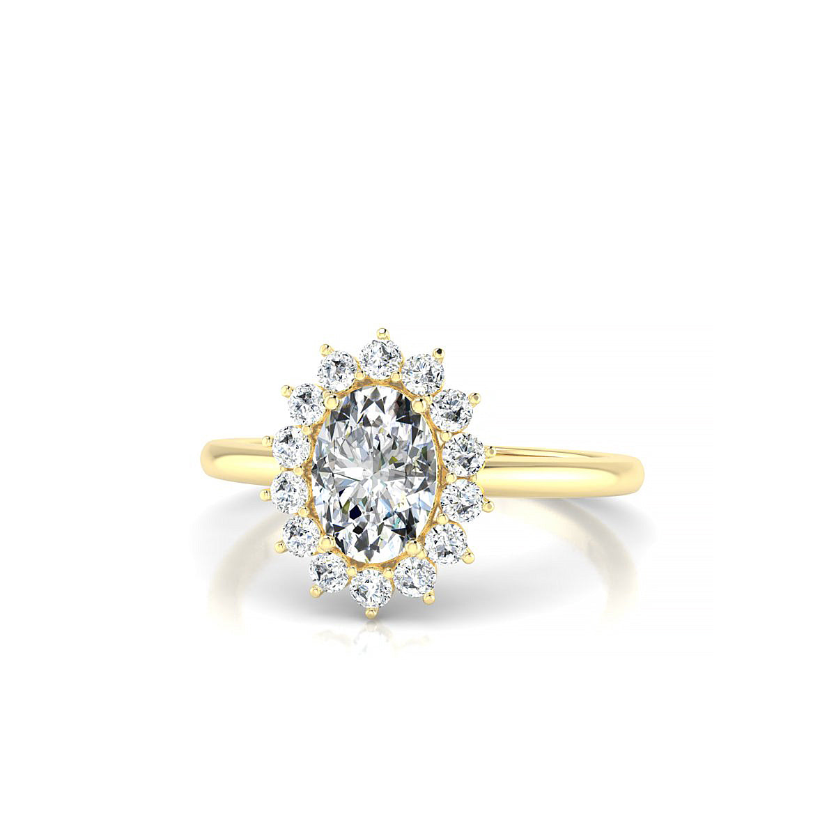 Blossom | 18k Yellow Gold 7 x 5 mm Oval Diamond Ring
