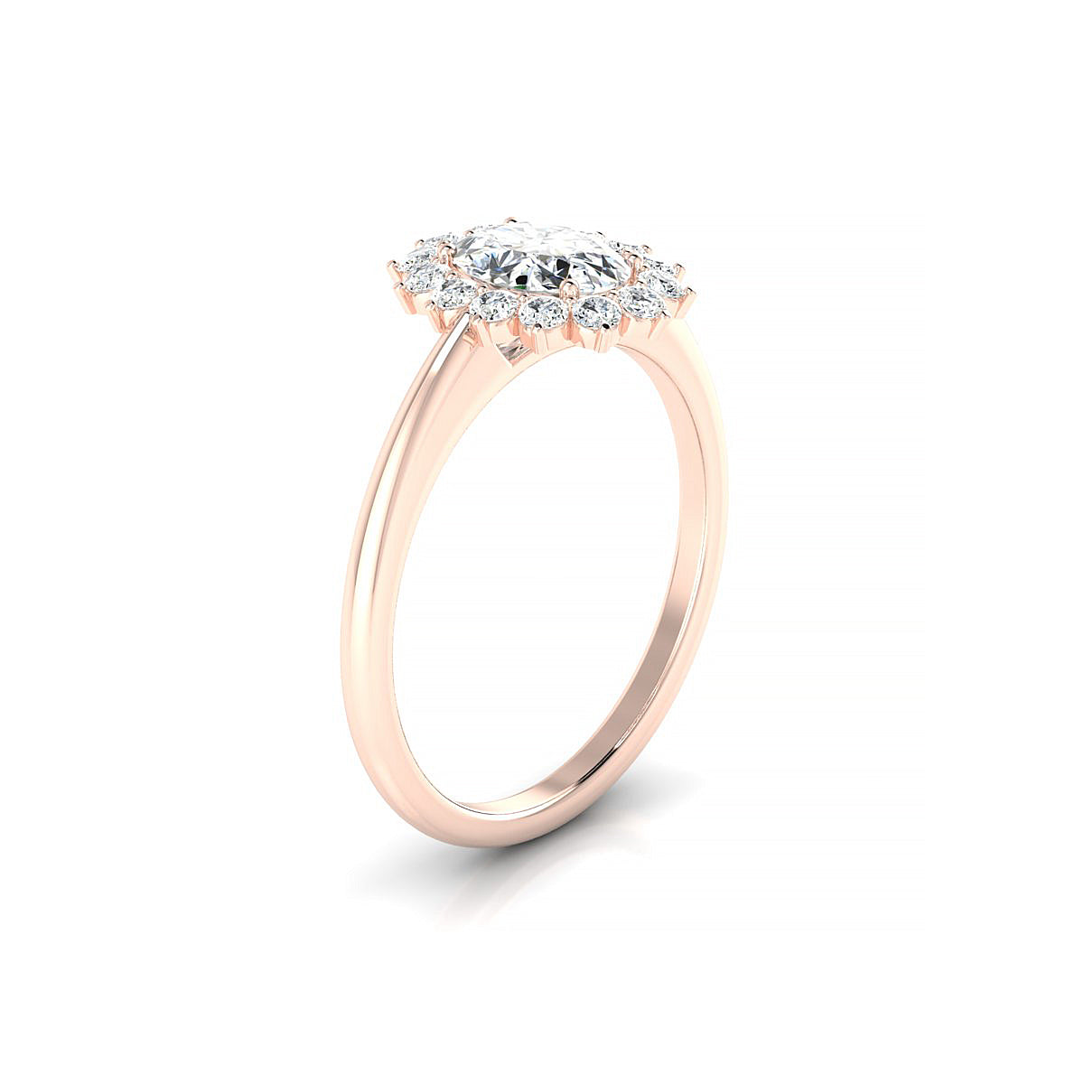 Blossom | 18k Rose Gold 7 x 5 mm Oval Diamond Ring