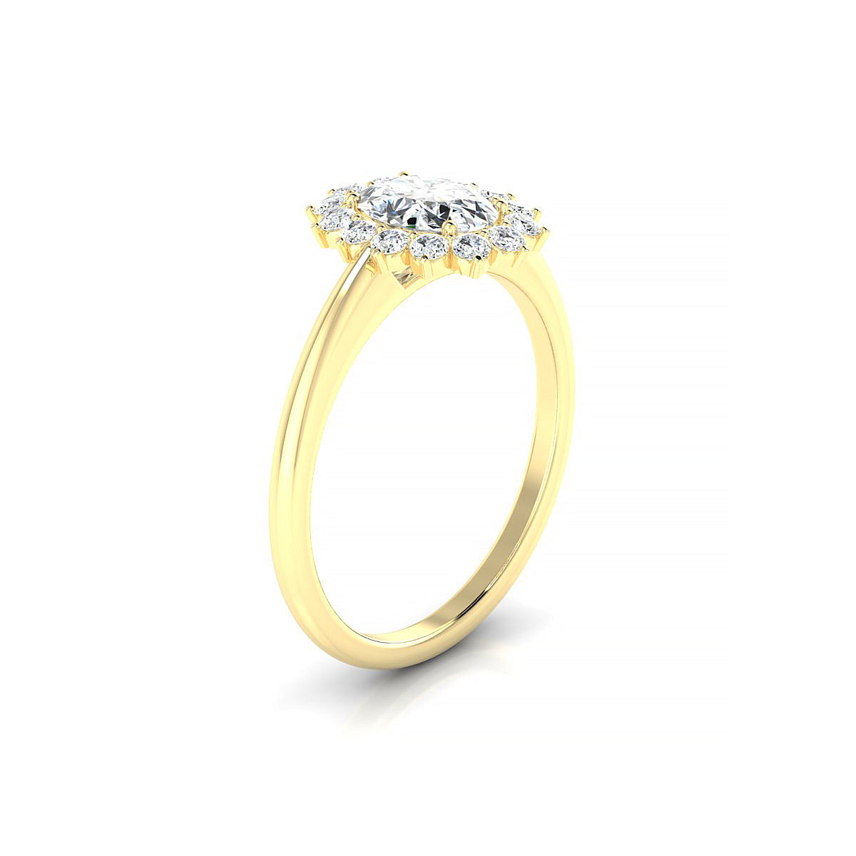 Blossom | 18k Yellow Gold 7 x 5 mm Oval Diamond Ring