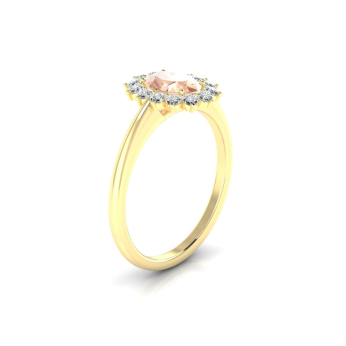 Blossom | 18k Yellow Gold 7 x 5 mm Oval Morganite Ring