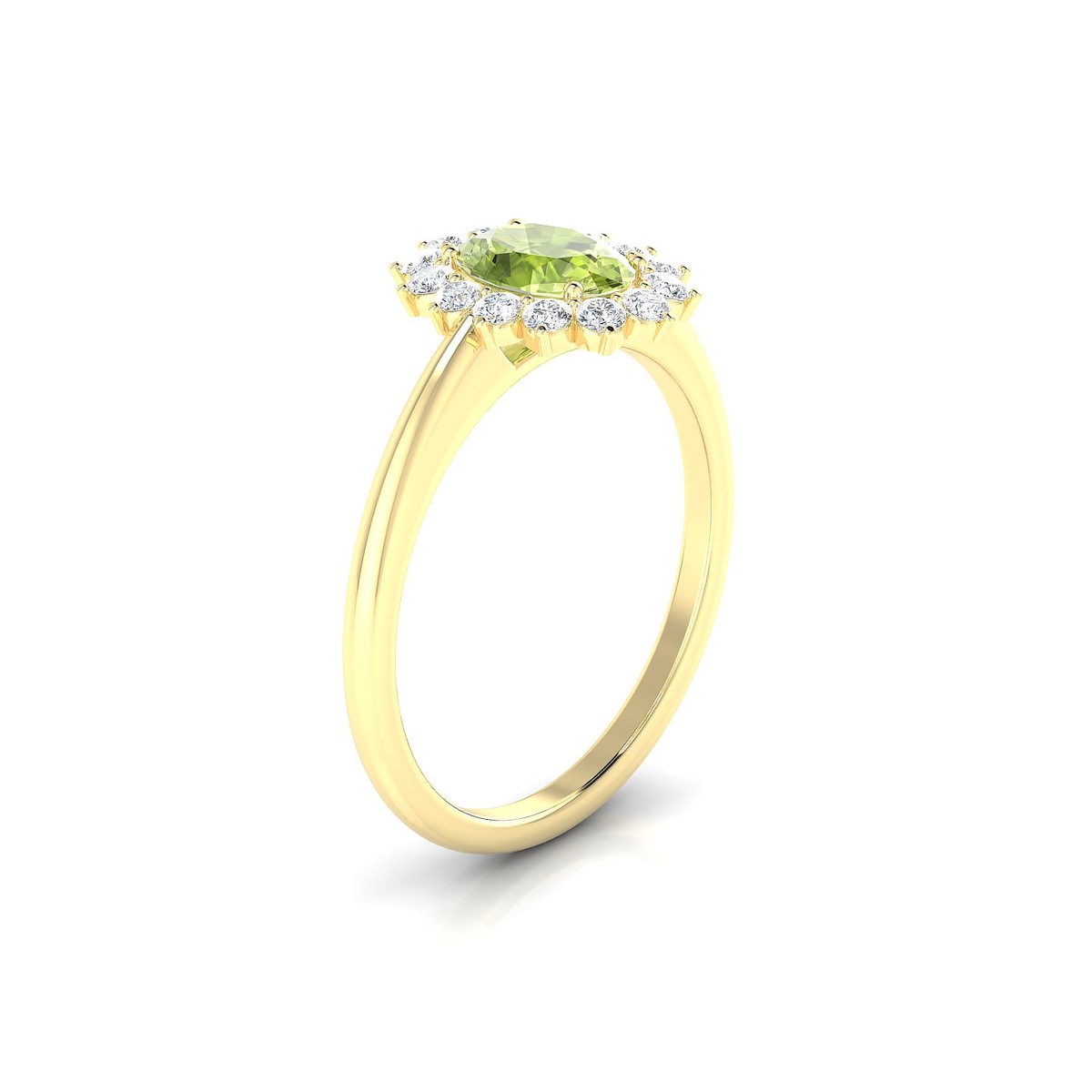 Blossom | 18k Yellow Gold 7 x 5 mm Oval Peridot Ring