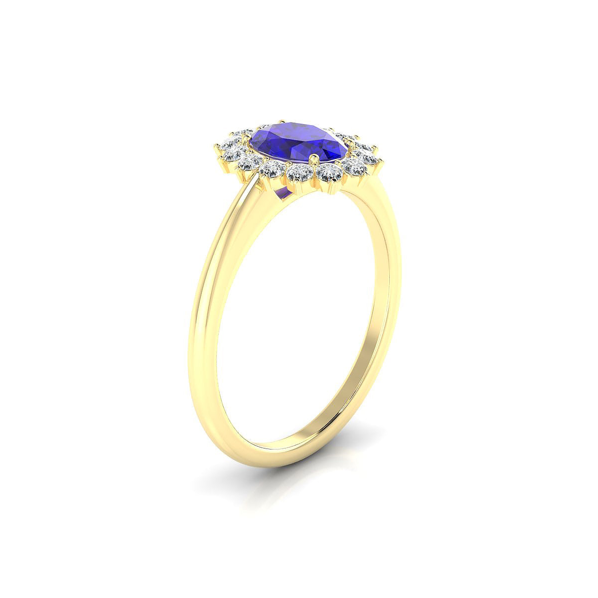 Blossom | 18k Yellow Gold 7 x 5 mm Oval Tanzanite Ring