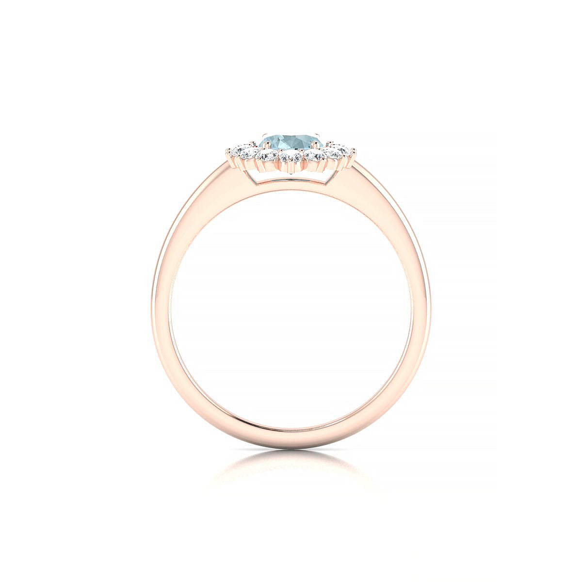 Blossom | 18k Rose Gold 7 x 5 mm Oval Aquamarine Ring