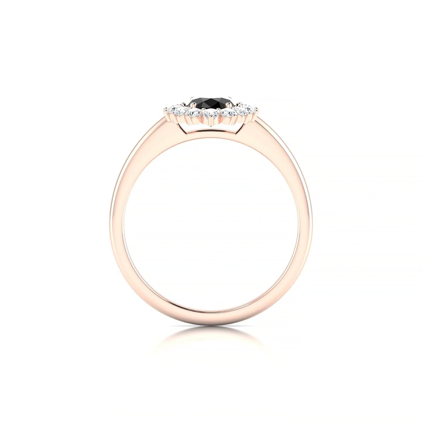 Blossom | 18k Rose Gold 7 x 5 mm Oval Black Diamond Ring