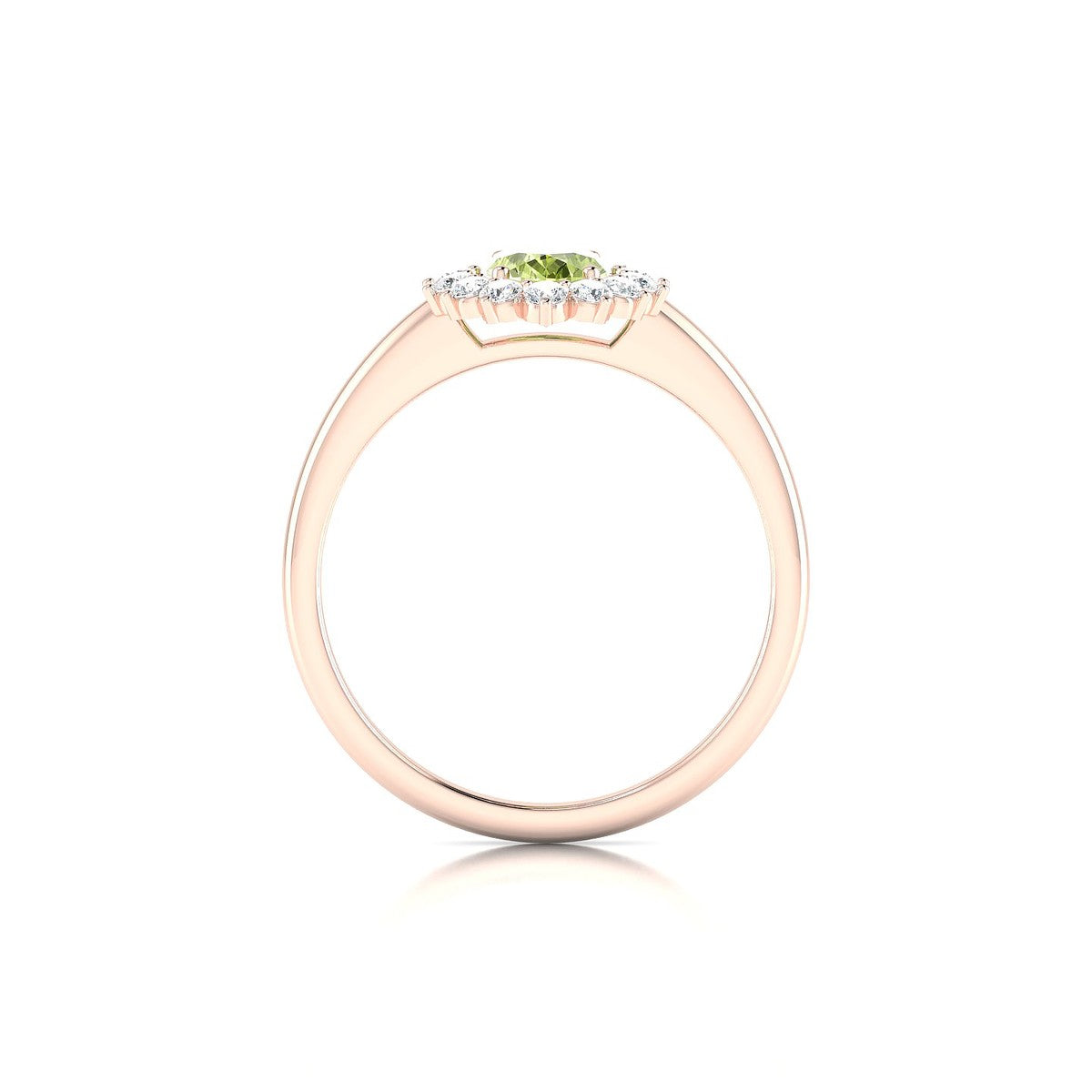 Blossom | 18k Rose Gold 7 x 5 mm Oval Peridot Ring