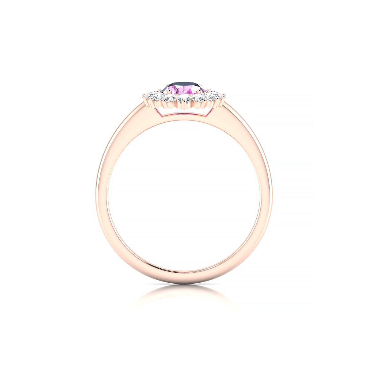 Blossom | 18k Rose Gold 7 x 5 mm Oval Pink Sapphire Ring