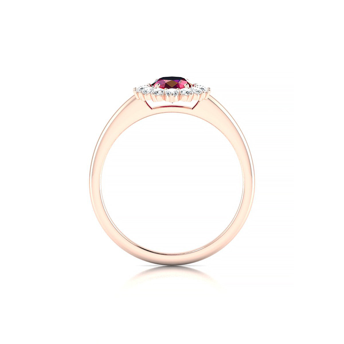 Blossom | 18k Rose Gold 7 x 5 mm Oval Ruby Ring