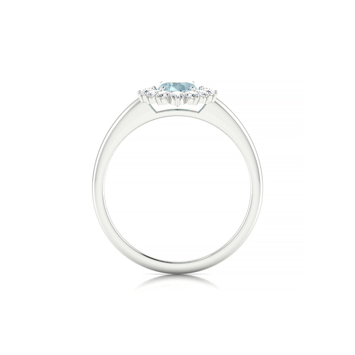 Blossom | 18k White Gold 7 x 5 mm Oval Aquamarine Ring