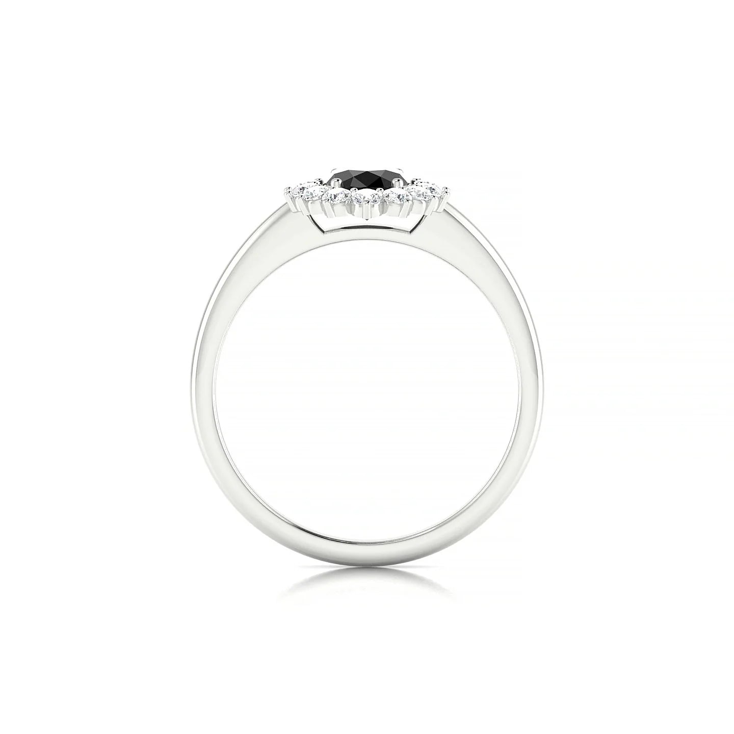 Blossom | 18k White Gold 7 x 5 mm Oval Black Diamond Ring