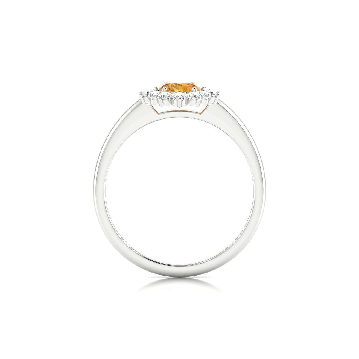 Blossom | 18k White Gold 7 x 5 mm Oval Citrine Ring