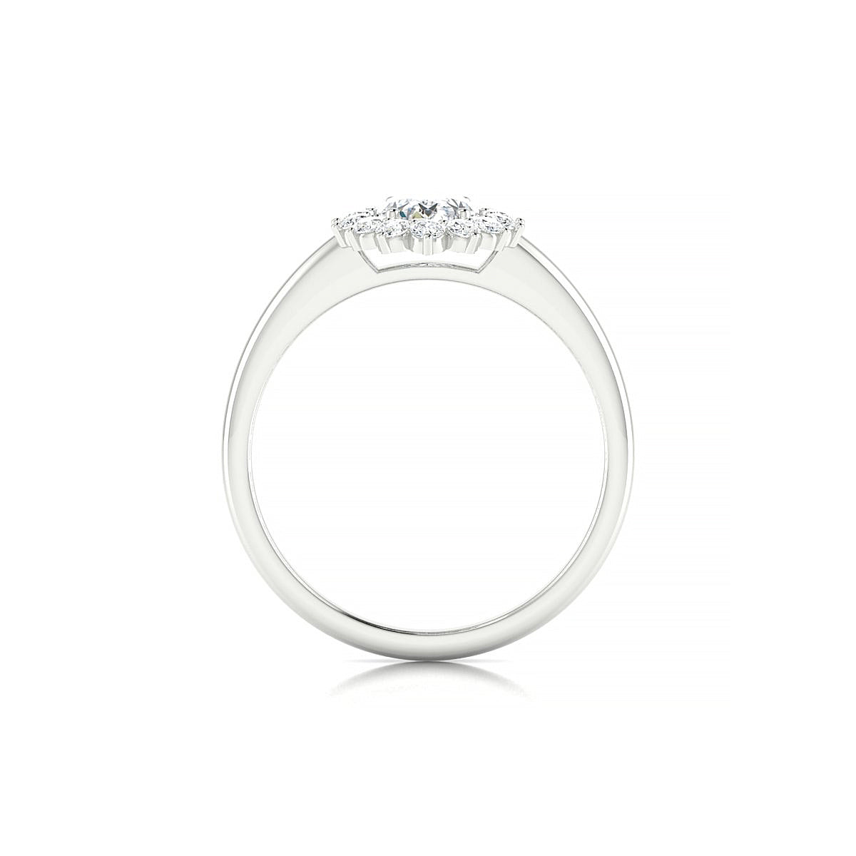 Blossom | 18k White Gold 7 x 5 mm Oval Diamond Ring