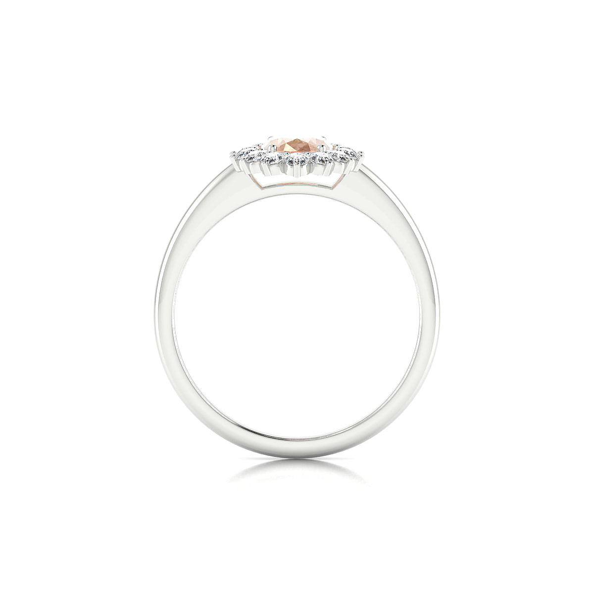 Blossom | 18k White Gold 7 x 5 mm Oval Morganite Ring