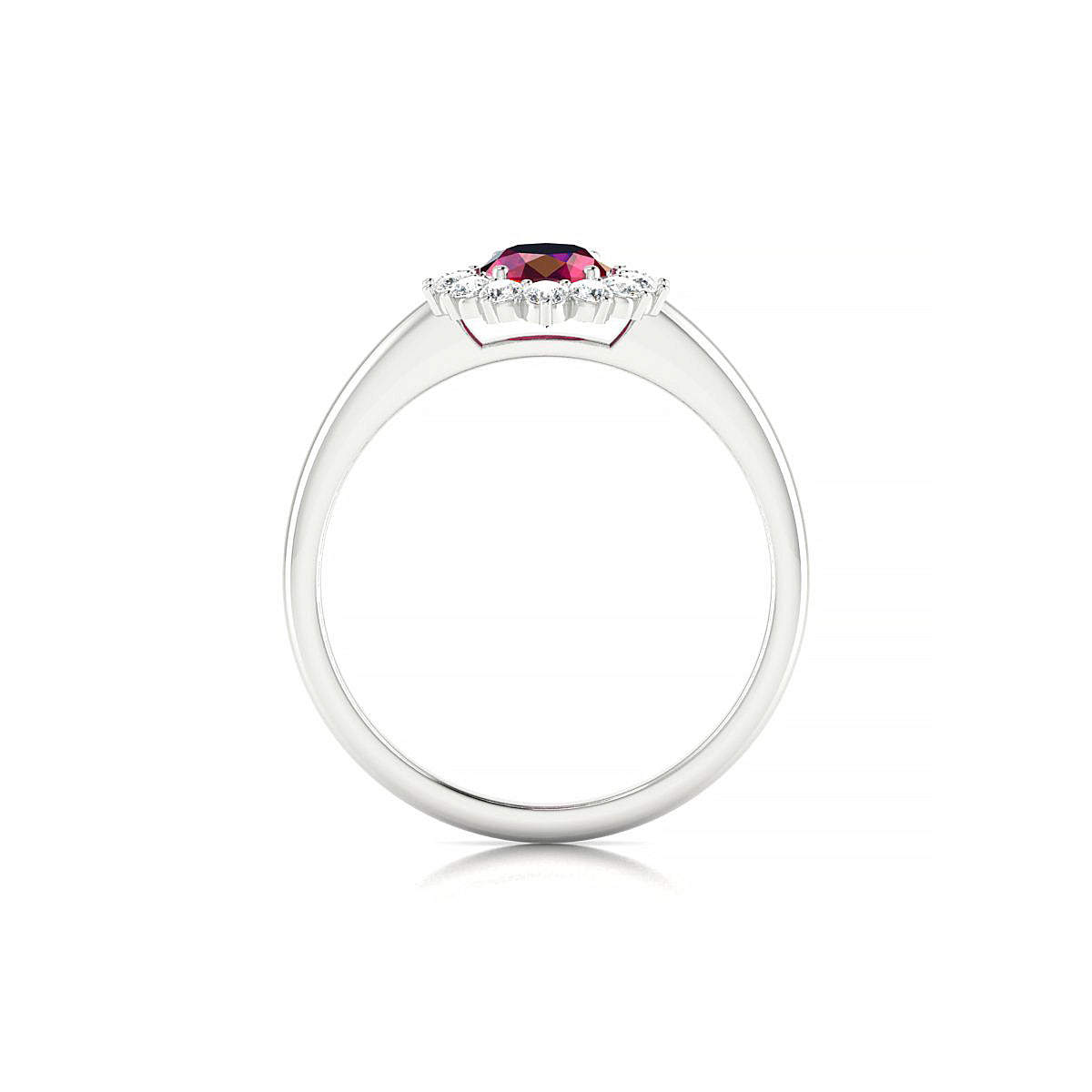 Blossom | 18k White Gold 7 x 5 mm Oval Ruby Ring