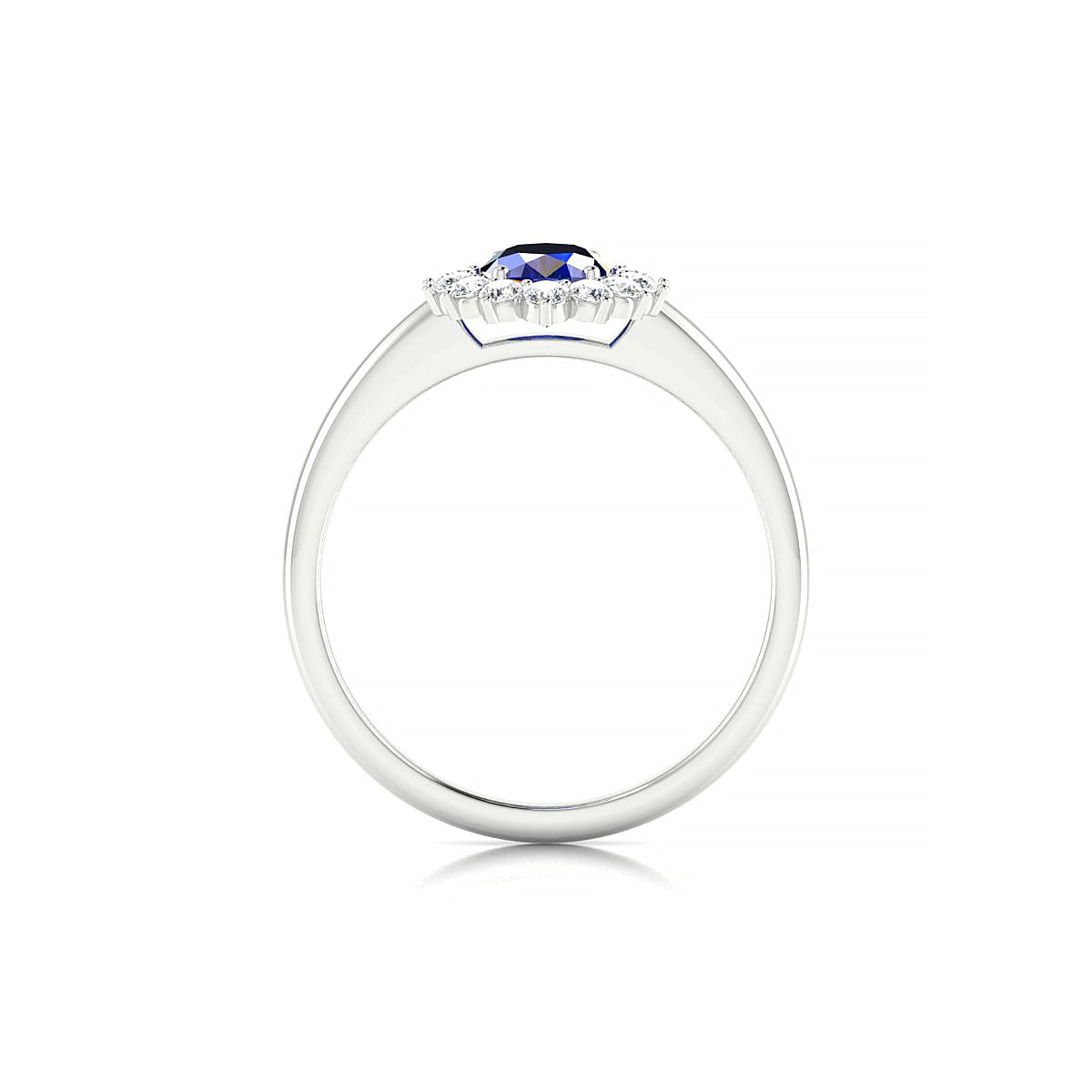 Blossom | 18k White Gold 7 x 5 mm Oval Sapphire Ring