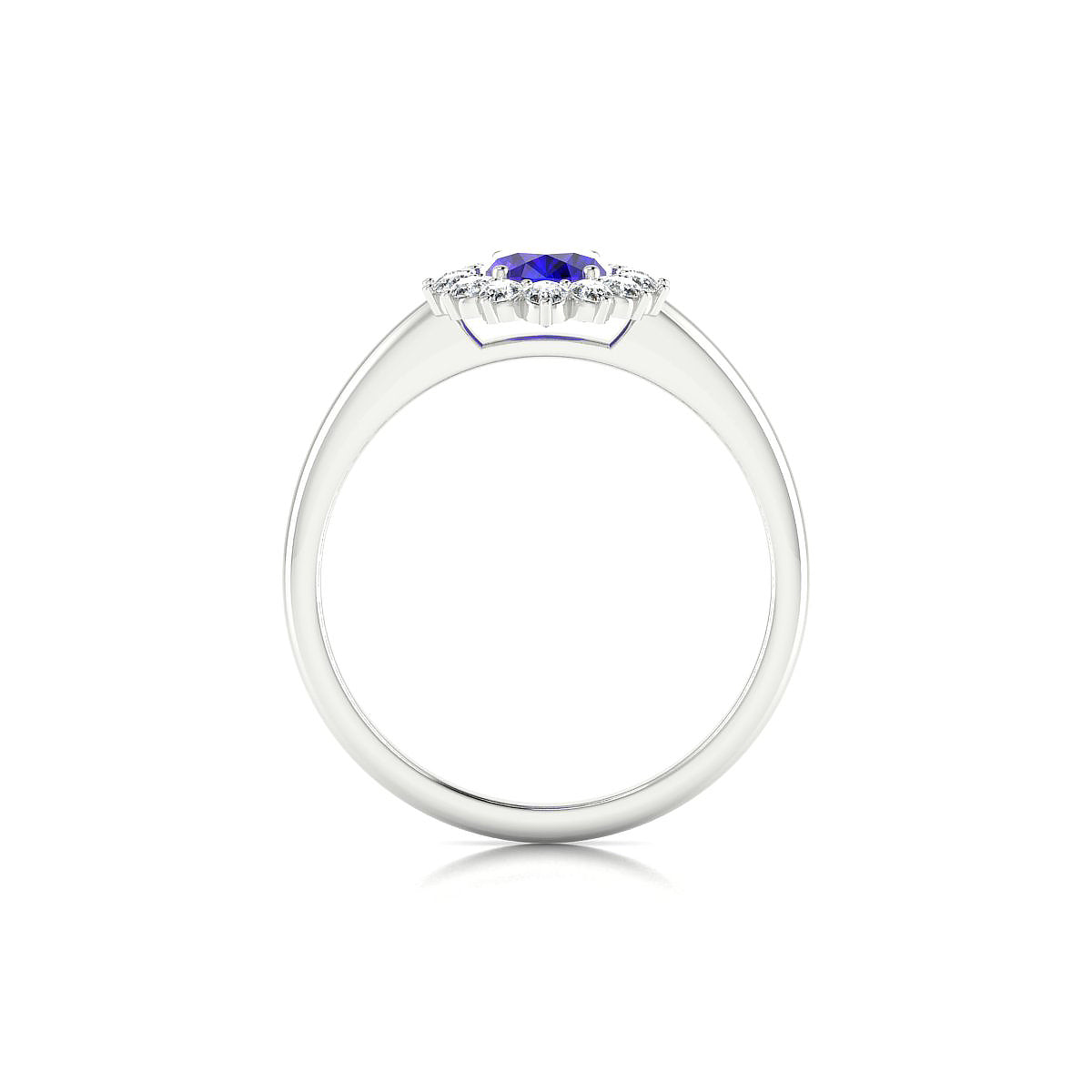 Blossom | 18k White Gold 7 x 5 mm Oval Tanzanite Ring