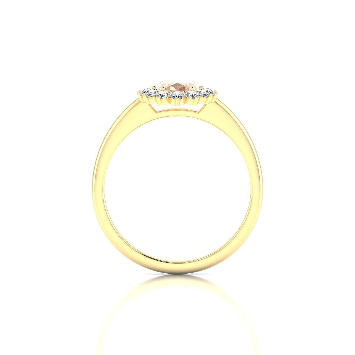 Blossom | 18k Yellow Gold 7 x 5 mm Oval Morganite Ring