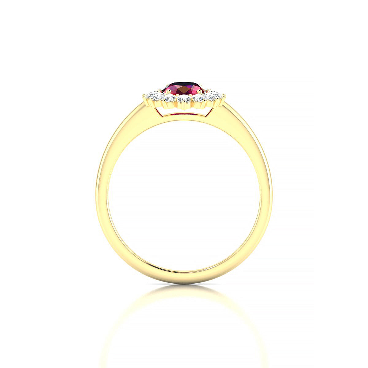Blossom | 18k Yellow Gold 7 x 5 mm Oval Ruby Ring