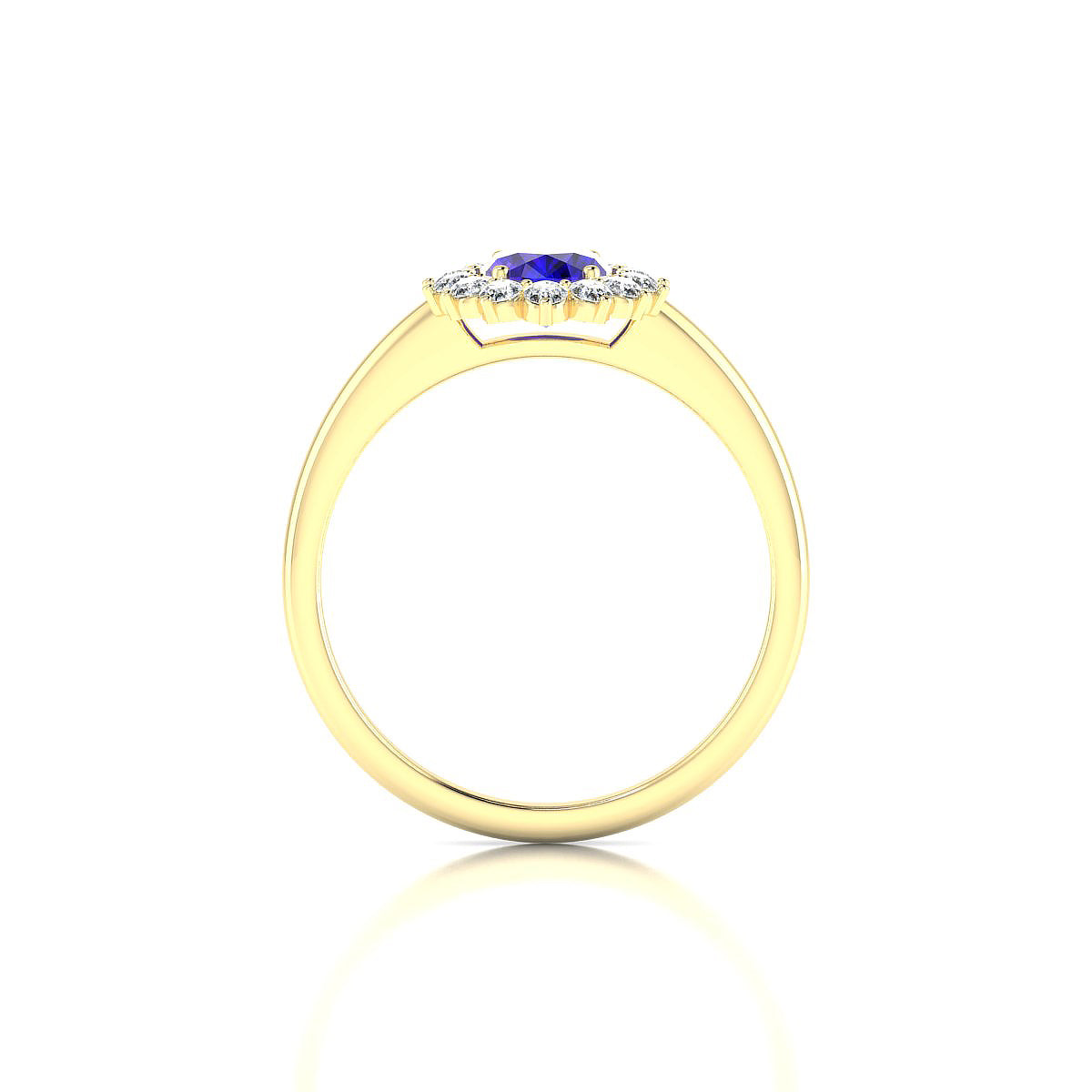 Blossom | 18k Yellow Gold 7 x 5 mm Oval Tanzanite Ring