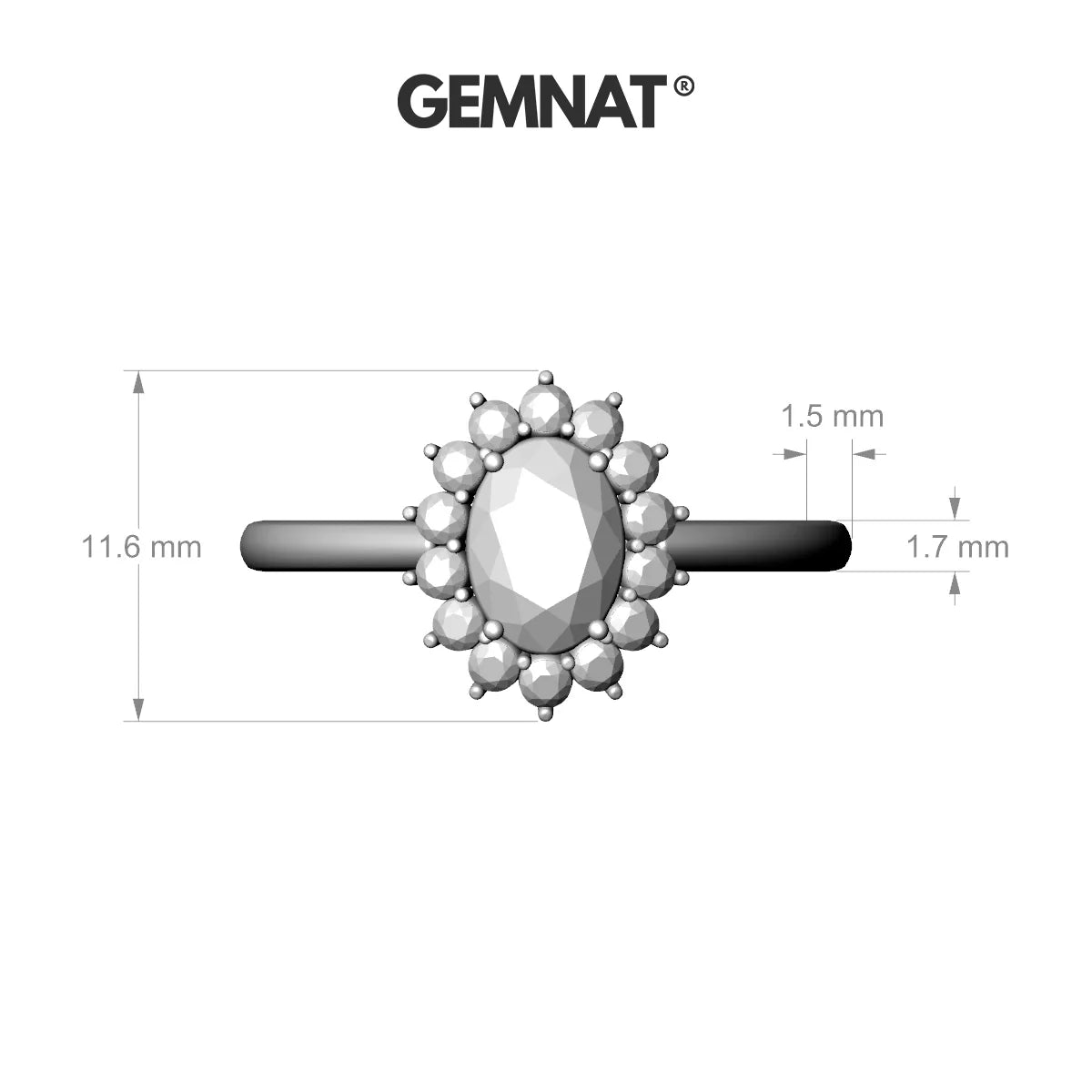 Blossom | 18k Yellow Gold 7 x 5 mm Oval Diamond Ring