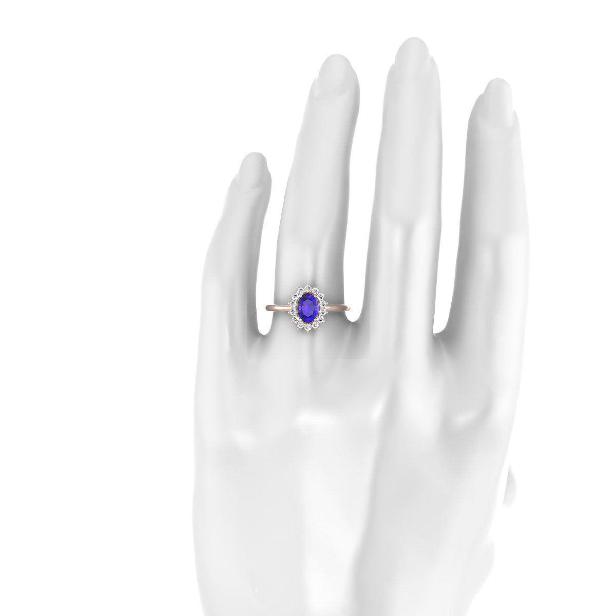 Blossom | 18k Rose Gold 7 x 5 mm Oval Tanzanite Ring