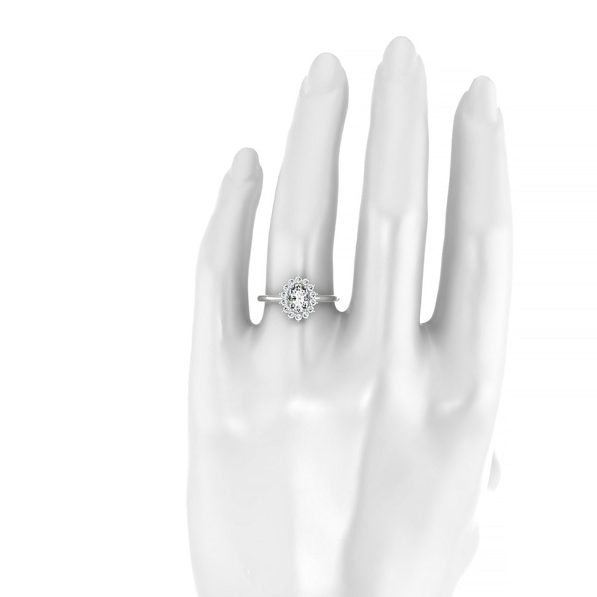 Blossom | 18k White Gold 7 x 5 mm Oval Diamond Ring