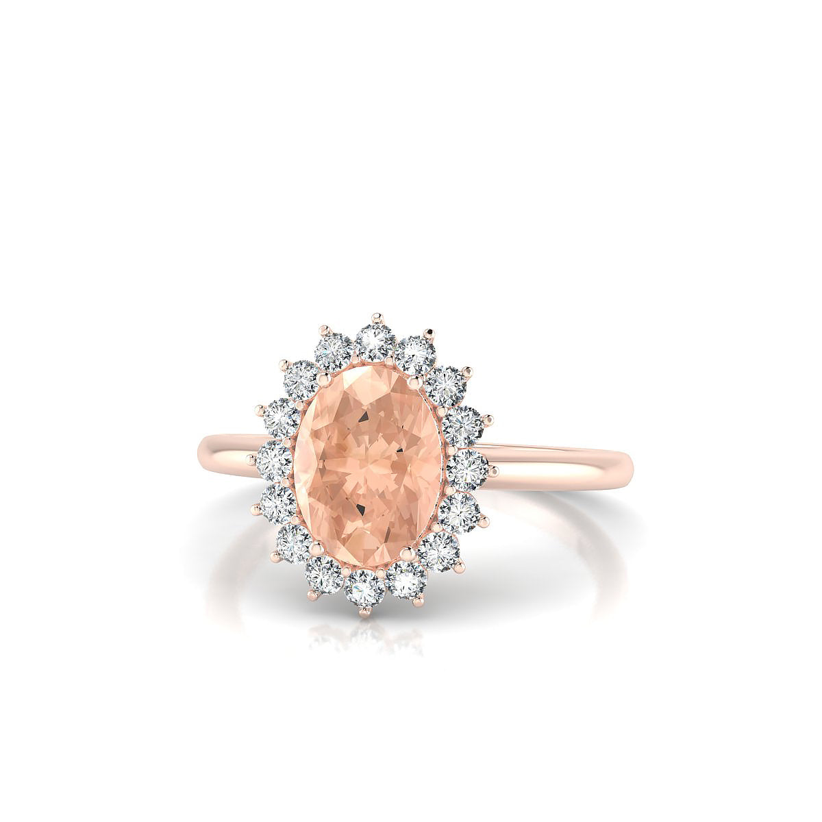 Blossom | 18k Rose Gold 8 x 6 mm Oval Morganite Ring