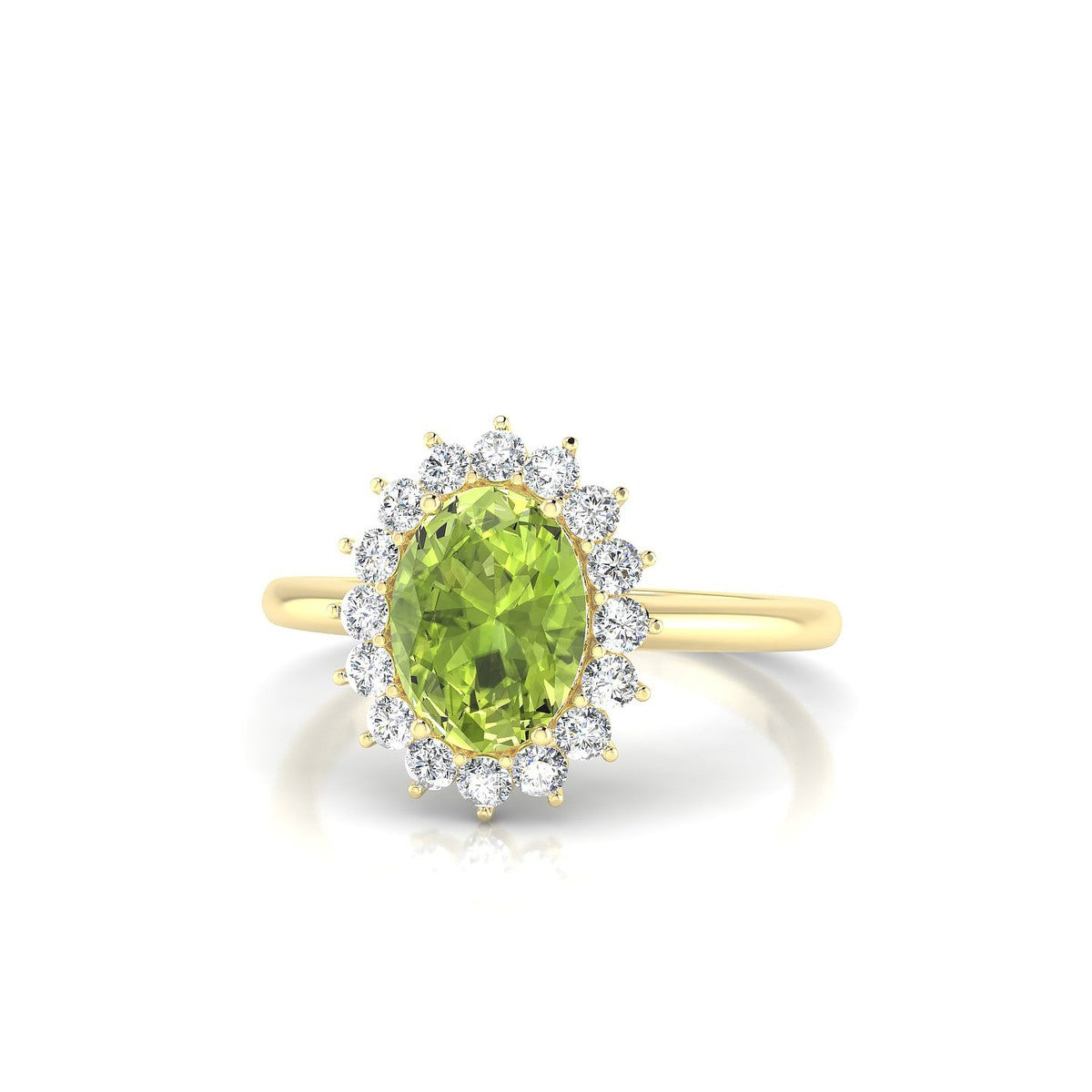 Blossom | 18k Yellow Gold 8 x 6 mm Oval Peridot Ring