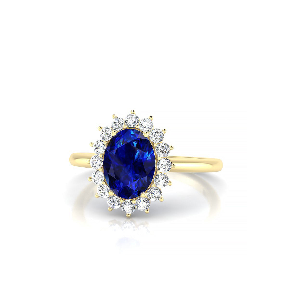 Blossom | 18k Yellow Gold 8 x 6 mm Oval Sapphire Ring