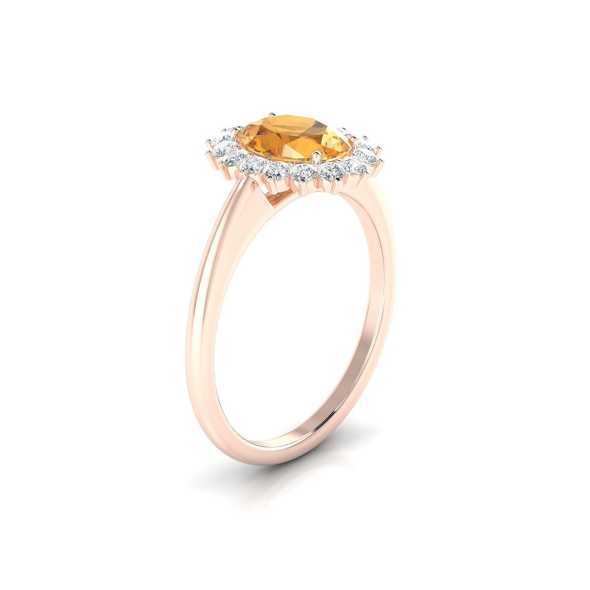 Blossom | 18k Rose Gold 8 x 6 mm Oval Citrine Ring