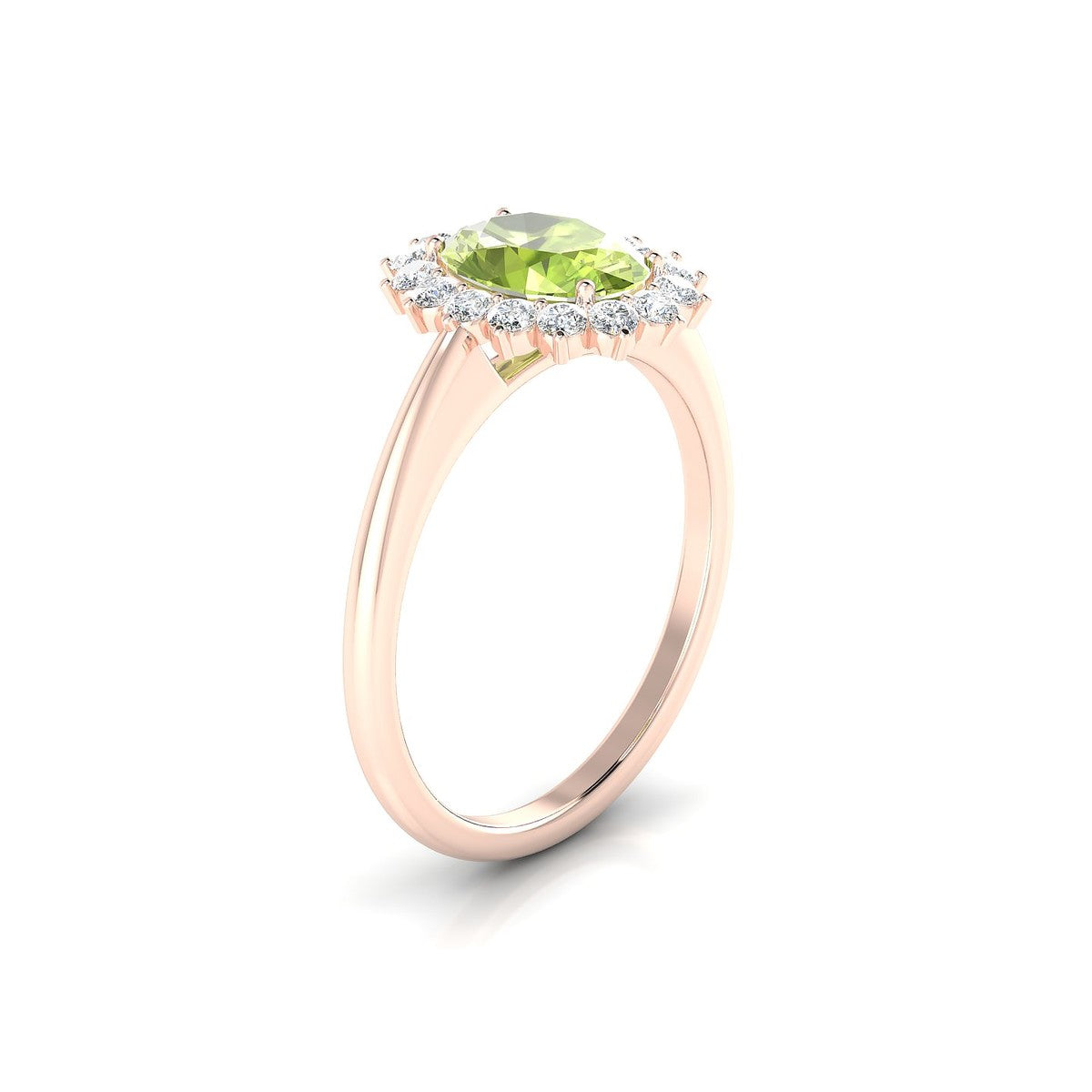 Blossom | 18k Rose Gold 8 x 6 mm Oval Peridot Ring