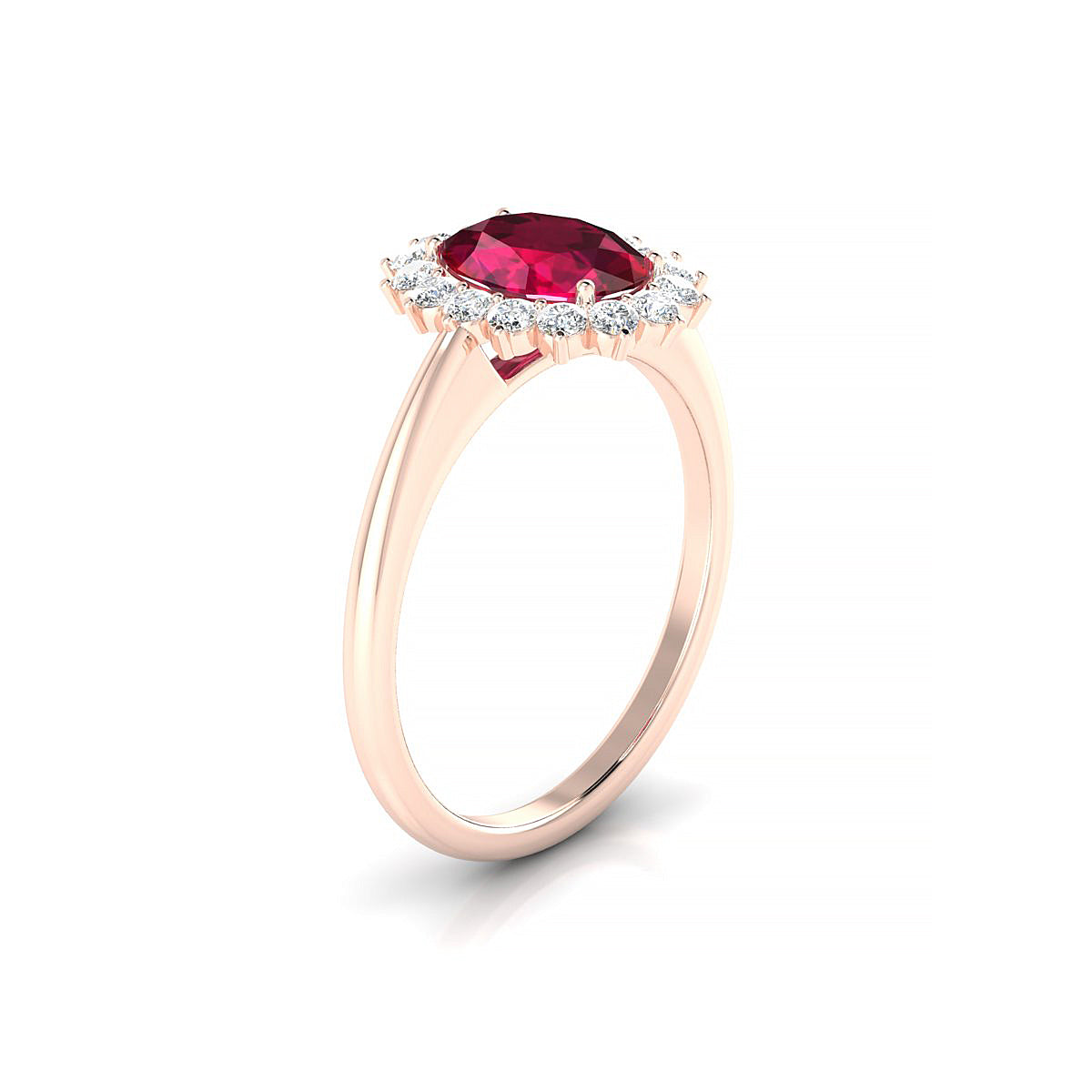 Blossom | 18k Rose Gold 8 x 6 mm Oval Ruby Ring