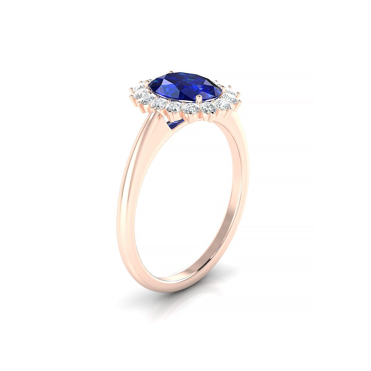 Blossom | 18k Rose Gold 8 x 6 mm Oval Sapphire Ring