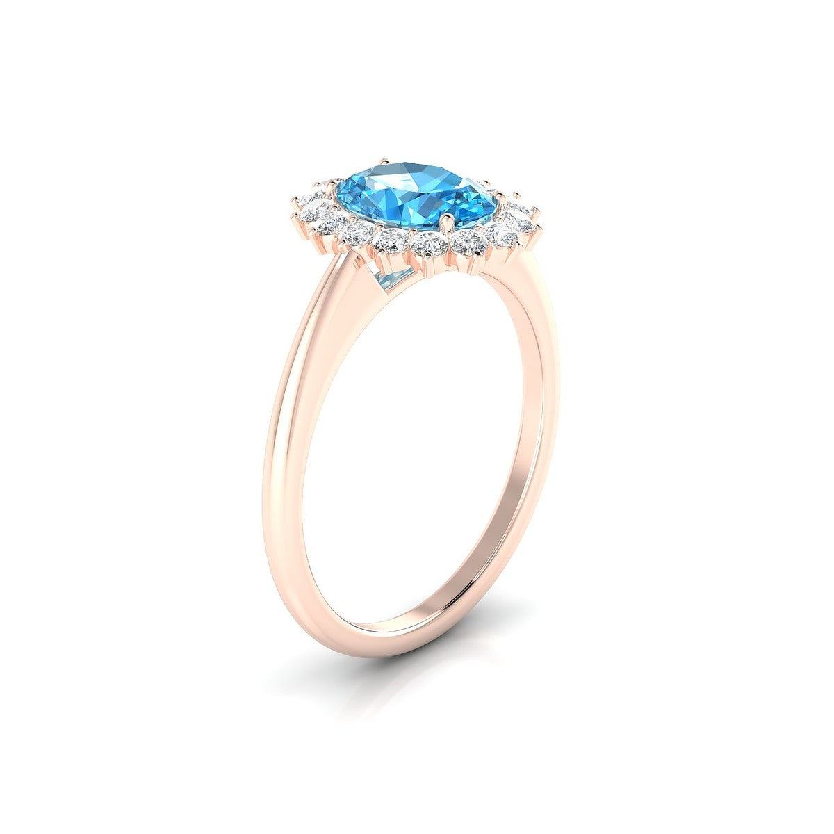 Blossom | 18k Rose Gold 8 x 6 mm Oval Topaz Ring
