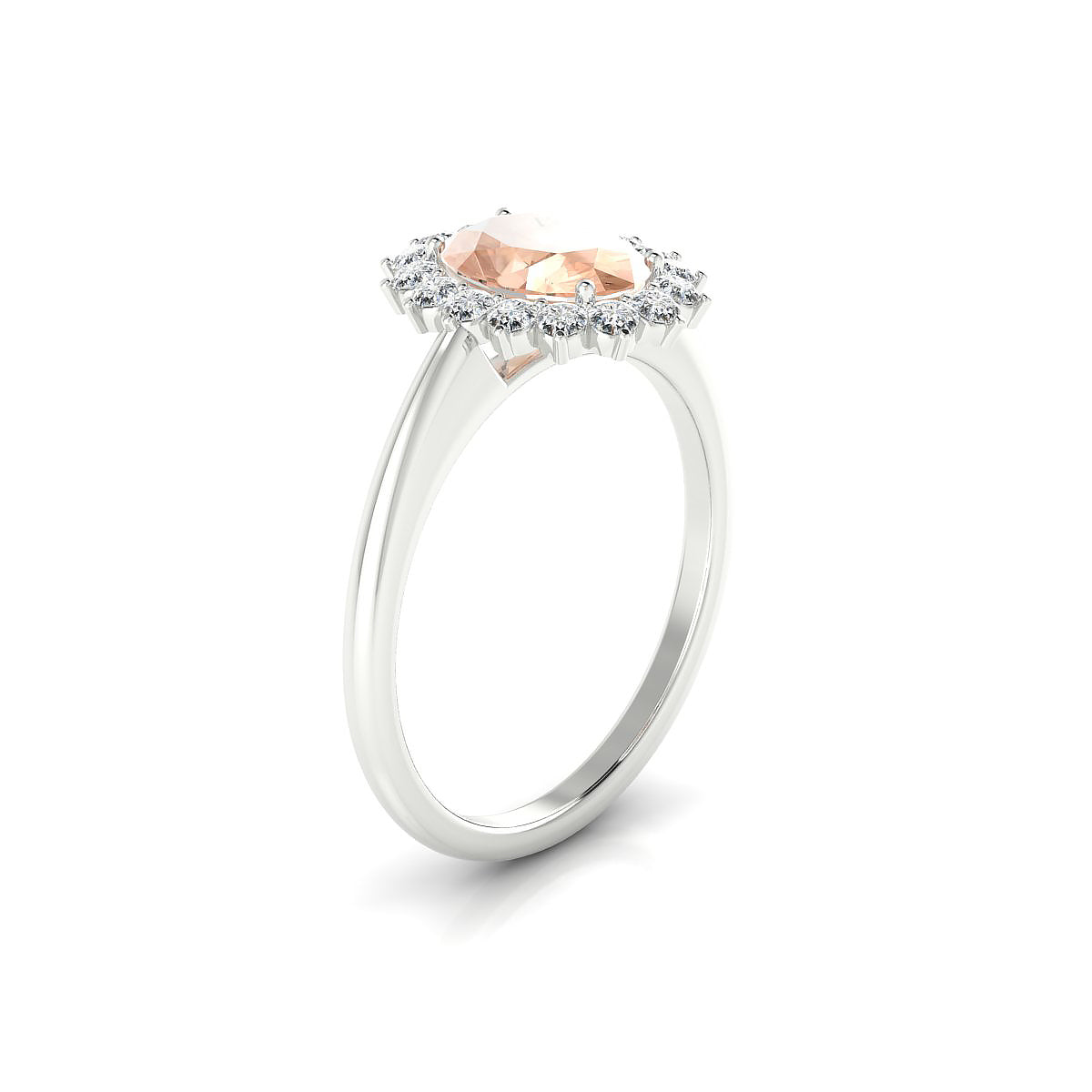 Blossom | 18k White Gold 8 x 6 mm Oval Morganite Ring