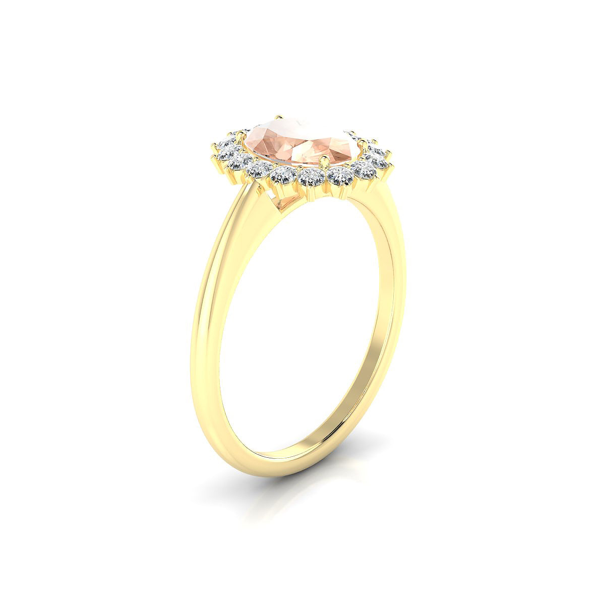 Blossom | 18k Yellow Gold 8 x 6 mm Oval Morganite Ring