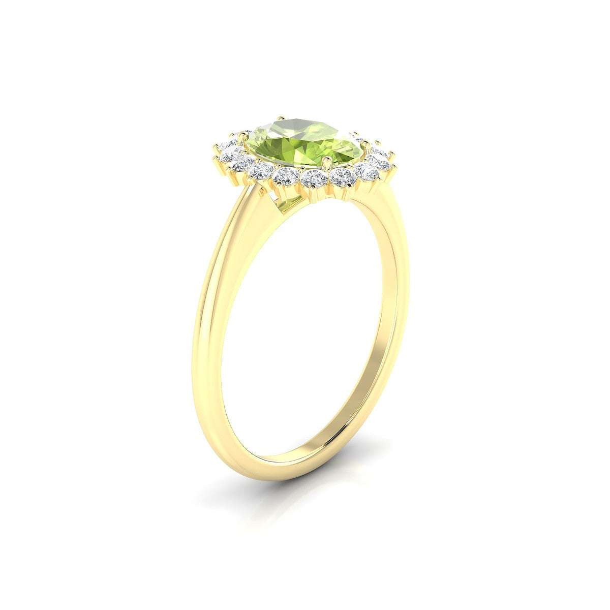 Blossom | 18k Yellow Gold 8 x 6 mm Oval Peridot Ring
