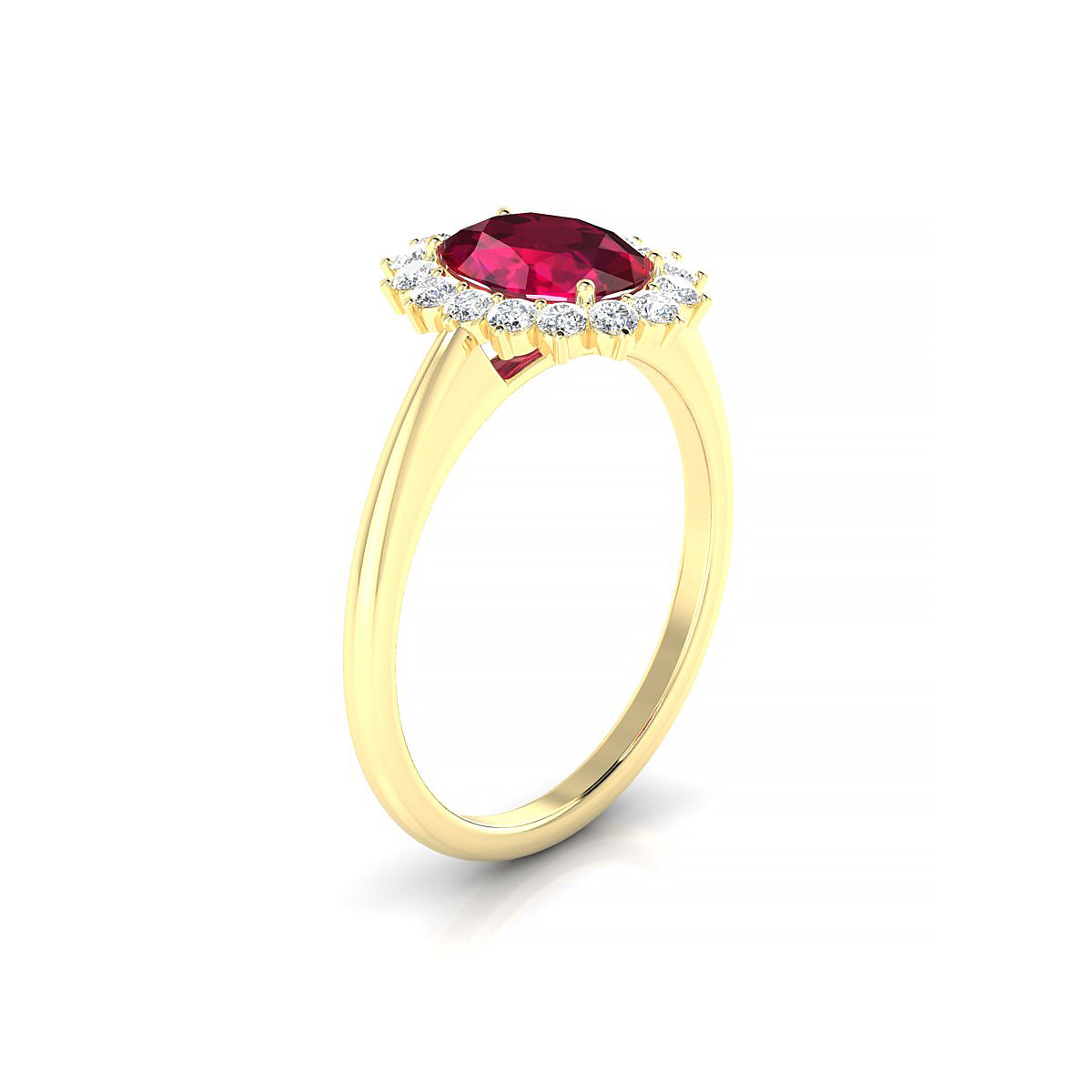Blossom | 18k Yellow Gold 8 x 6 mm Oval Ruby Ring