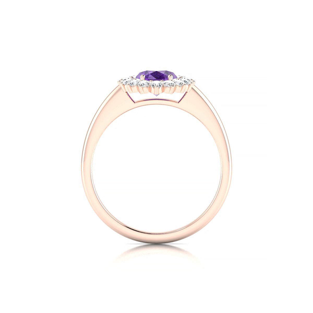Blossom | 18k Rose Gold 8 x 6 mm Oval Amethyst Ring