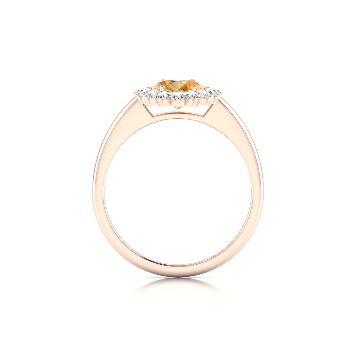 Blossom | 18k Rose Gold 8 x 6 mm Oval Citrine Ring