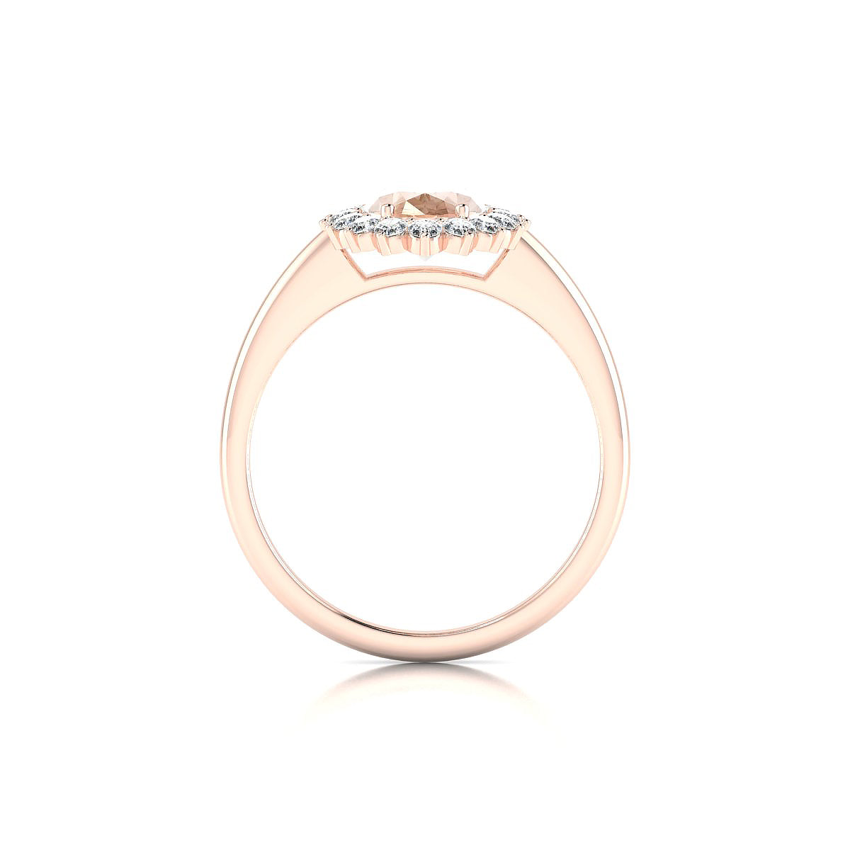 Blossom | 18k Rose Gold 8 x 6 mm Oval Morganite Ring