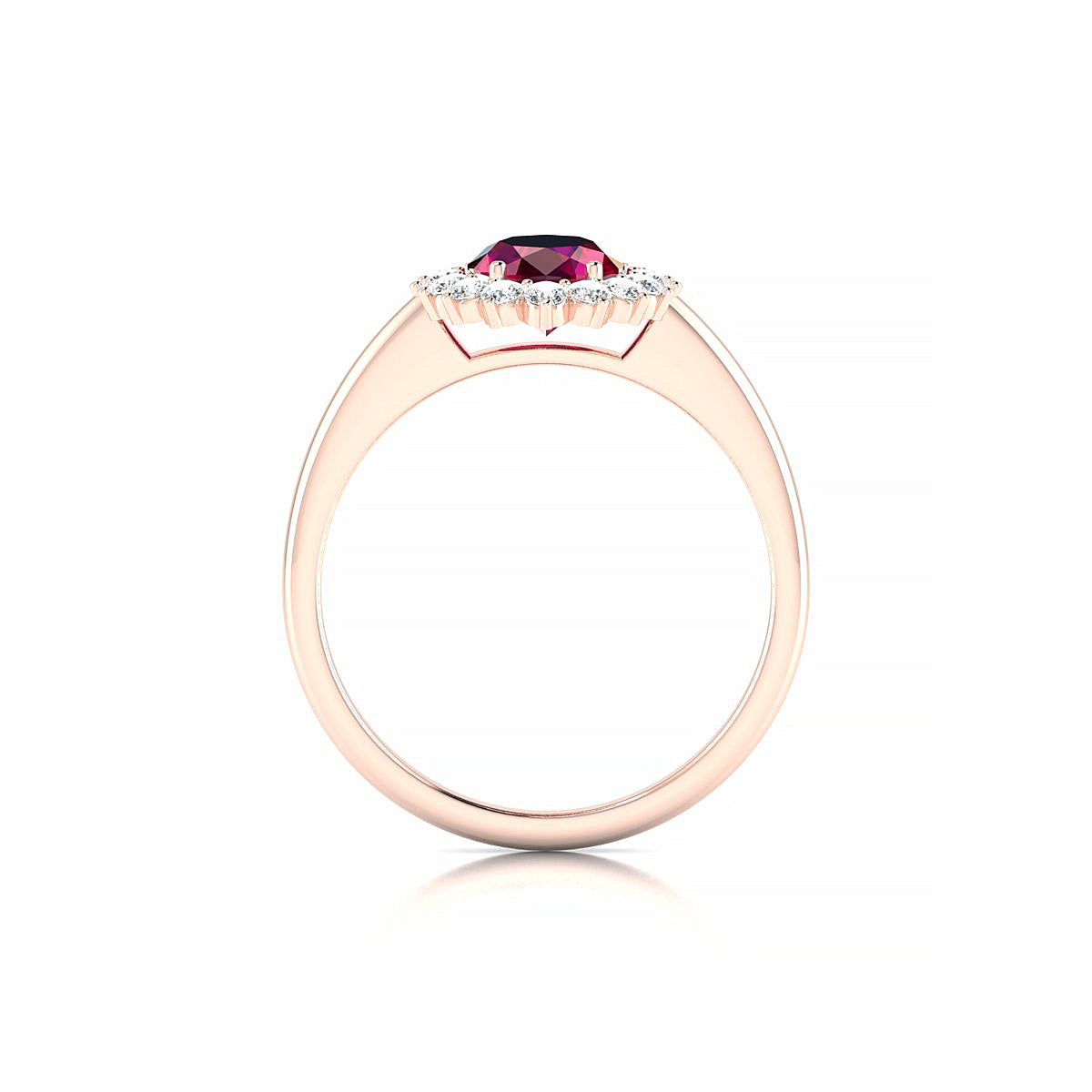 Blossom | 18k Rose Gold 8 x 6 mm Oval Ruby Ring