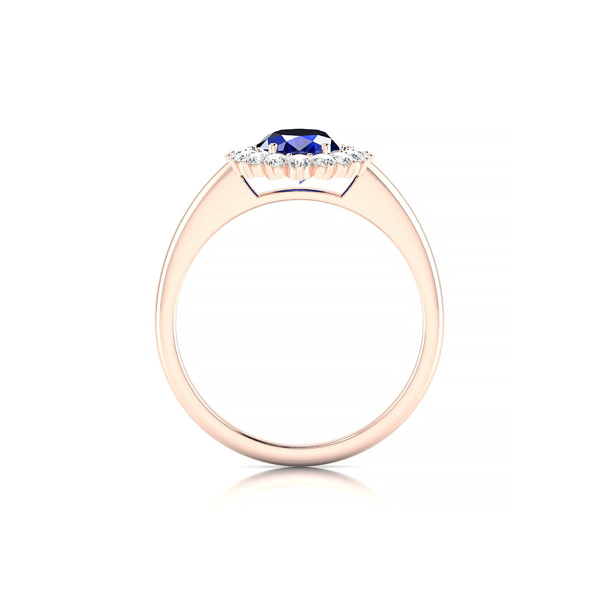 Blossom | 18k Rose Gold 8 x 6 mm Oval Sapphire Ring