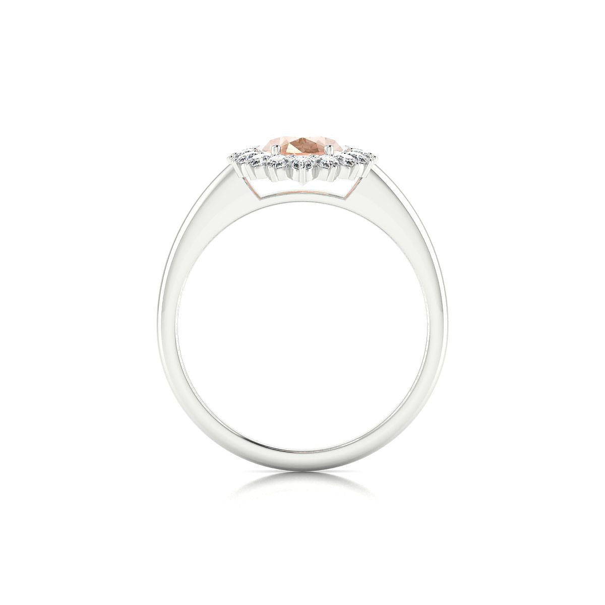 Blossom | 18k White Gold 8 x 6 mm Oval Morganite Ring