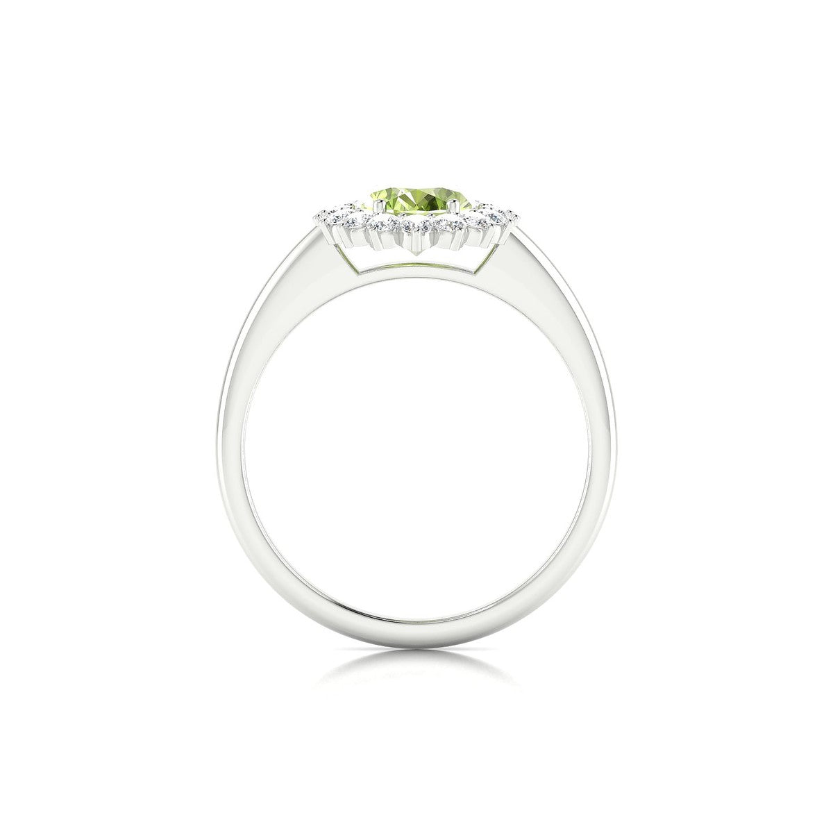 Blossom | 18k White Gold 8 x 6 mm Oval Peridot Ring