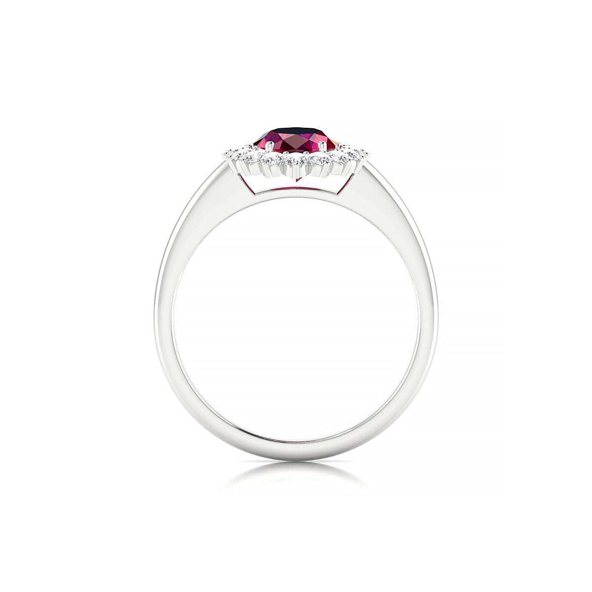 Blossom | 18k White Gold 8 x 6 mm Oval Ruby Ring