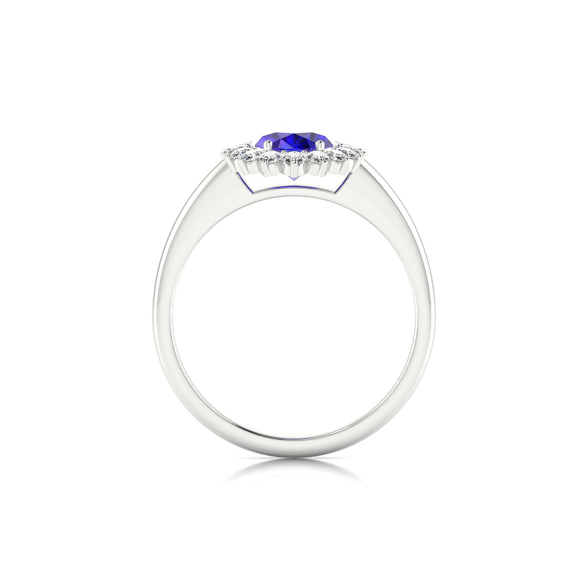 Blossom | 18k White Gold 8 x 6 mm Oval Tanzanite Ring